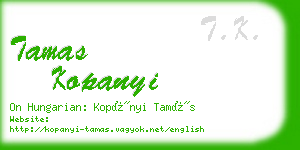 tamas kopanyi business card